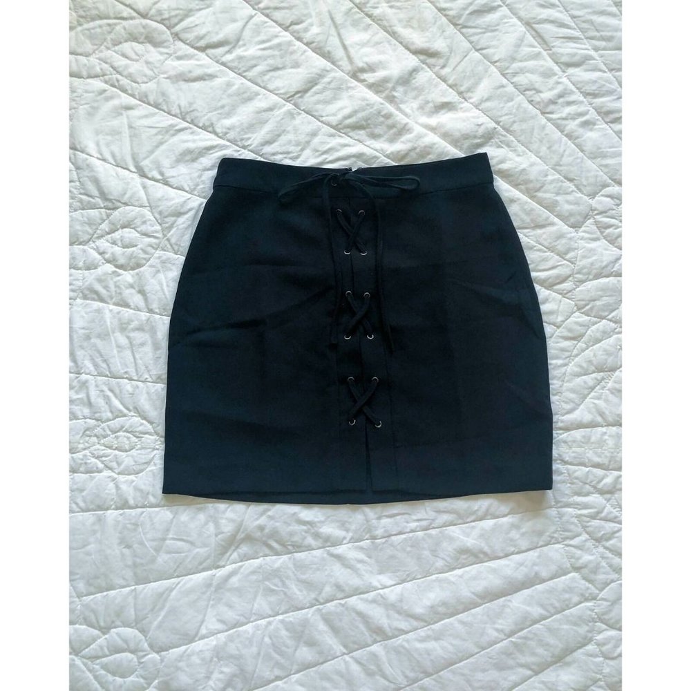 Madewell NWT Black Lace-Up Skirt Size 2